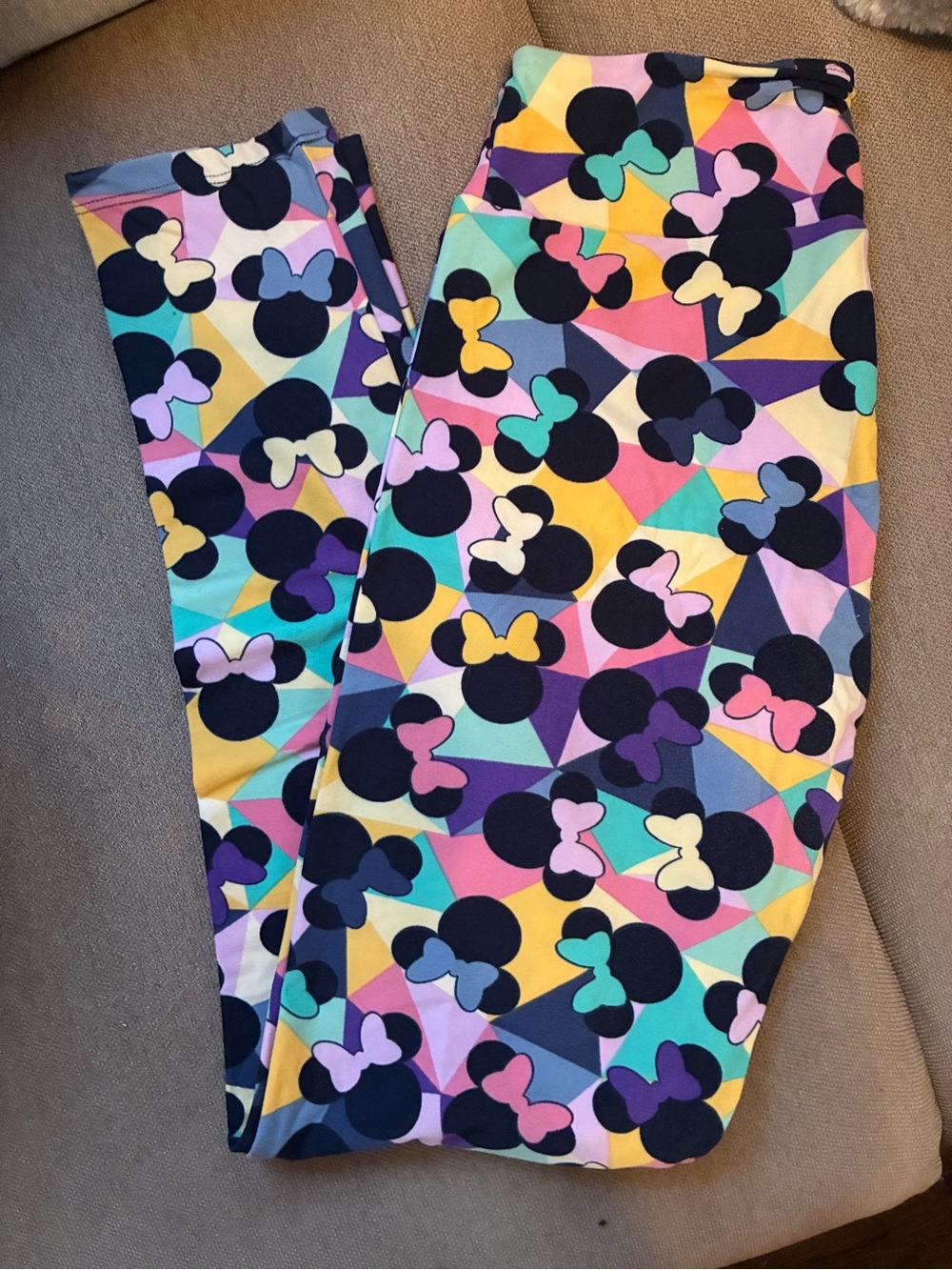 LuLaRoe Disney Multicolor Geometric Minnie Mouse Leggings